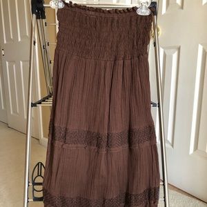 Old Navy brown strapless dress, size XS